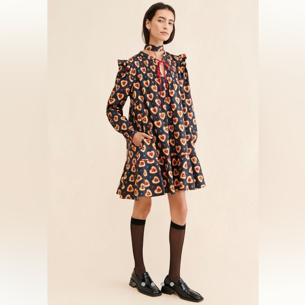 Anthropologie x Rachel Antonoff Linzer Cookie Long Sleeve Laura Mini Dress SMALL